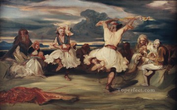 Alexandre Gabriel Decamps Painting - Les danseurs albanais Alexandre Gabriel Decamps Orientalist